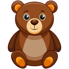Obraz premium Cute brown teddy bear cartoon vector illustration, plush toy for children and babies 