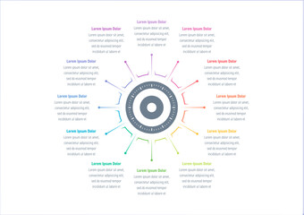 wheel infographic template. twelve steps information template. infographic template for education, business, industry, technology, annual report, magazine