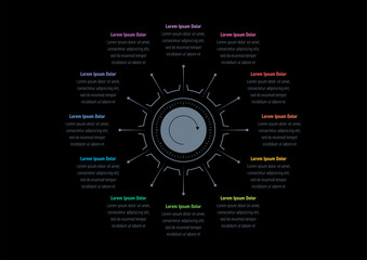 twelve steps infographic template. gear infographic template. infographic template for education, business, industry, technology, annual report, magazine