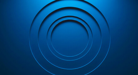 A series of concentric circles in varying sizes in a dark blue color scheme abstract background