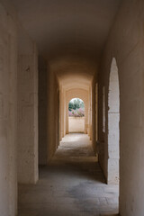 corridor with the arch in the old town