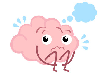 Anxiety concept, overthinking and distressed brain