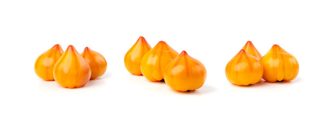 Yellow-red striped tomatoes isolated