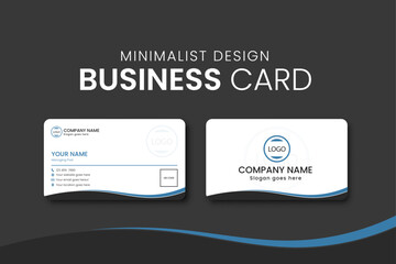 Minimalist business card design, visiting card design, double sided business card design template