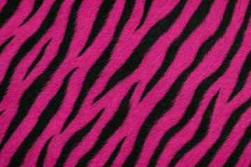 Fuchsia Tiger Fur Texture. Animal Print. Background. Wallpaper.