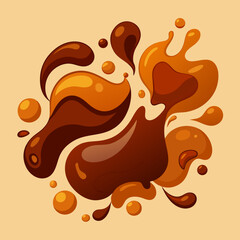 Set of Chocolate Drink Splash