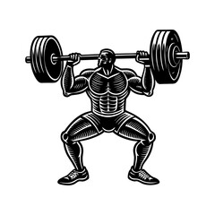 create a simple weightlifting vector art