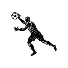 Naklejka premium create a soccer goalkeeper saving a ball silhouette