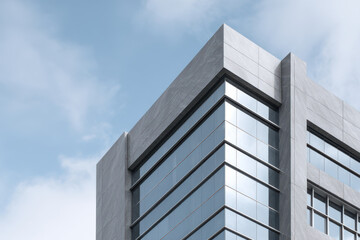 modern architectural facade featuring sleek minimalist window frames and ultrabright exterior