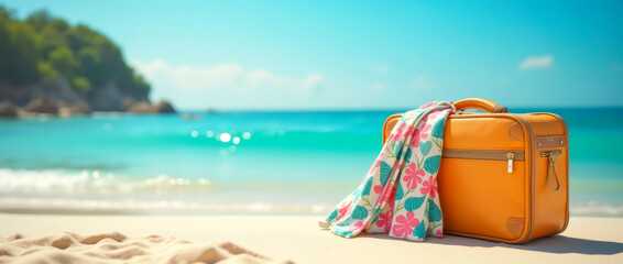 Suitcase on the beach