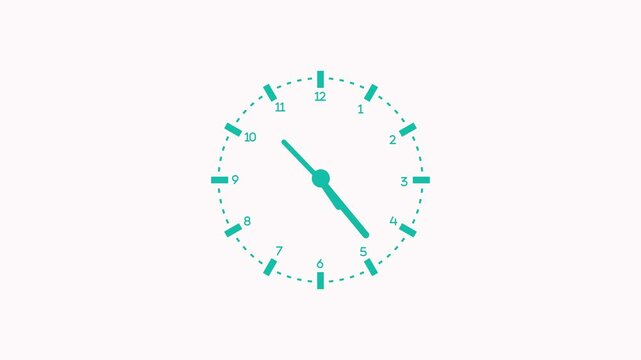 Smooth Analog Clock Animation with Rotating Hands Indicating Time Passing, Isolated for Overlay Use - Powered by Adobe