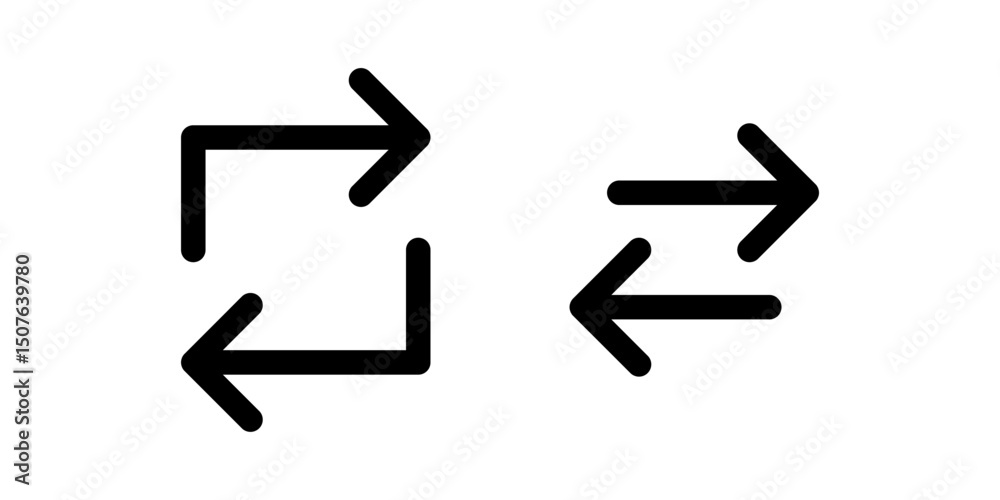 Fototapete Refresh icon, sync repeat and reload arrow icon symbol convert button sign