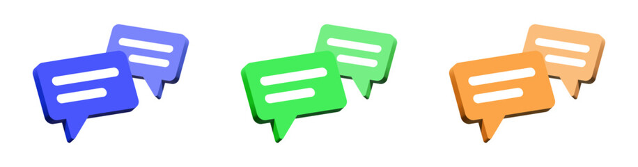 3d chat icon speech bubble symbol Chat message icons - talk message Bubble chat speech text box icon , social media communication background concept. vector illustration