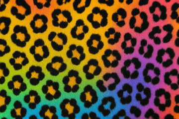 Obraz premium Rainbow Leopard Print Pattern. Animal Print. Fur texture.