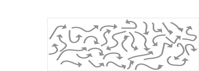 Hand drawn arrow set. Thin arrows set for business plan. vector illustration