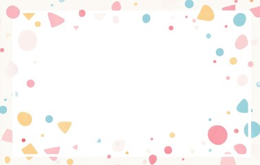 Pastel Geometric Confetti Frame: A Delicate and Playful Design