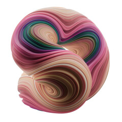 Fototapeta premium Abstract Swirled Torus With Vibrant Reds and Greens