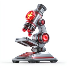 HighTech Microscope with Red Illumination Scientific Research and Analysis Tool