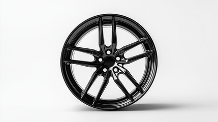 Obraz premium black wheel rim of the car isolated on white background 