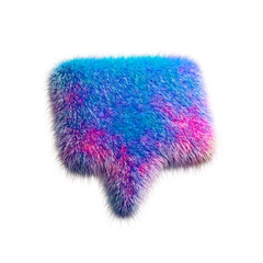 Colorful Furry Texture Shaped as a 3D Speech Bubble on White