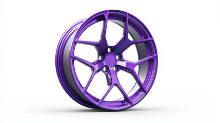 Obraz premium purple wheel rim displayed against a clean white background