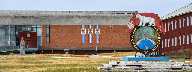 The ruins of Pyramiden in the Svalbard archipelago