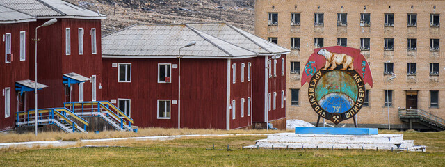 The ruins of Pyramiden in the Svalbard archipelago