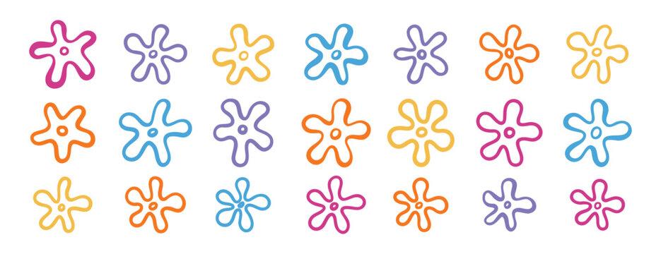 doodle hand drawn bikini bottom flowers, summer decoration, bikini botton sky elements. tropical flowers set