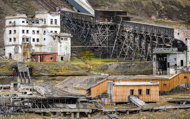 The ruins of Pyramiden in the Svalbard archipelago