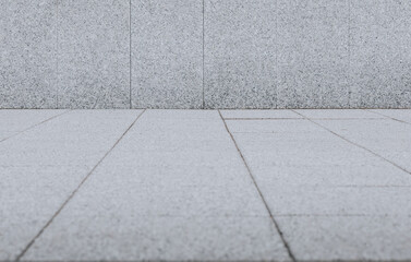 Fototapeta premium Empty Granite Plaza Floor and Wall Minimalist Background