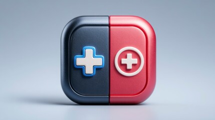 Fototapeta premium DualTone Medical Case with Cross Symbols Ideal for Healthcare First Aid and Emergency Prepa