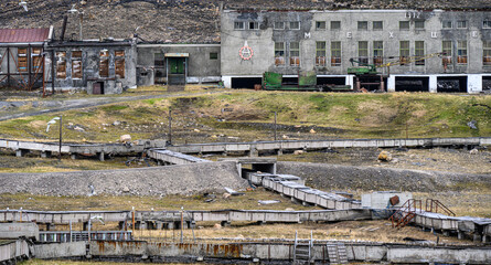 The ruins of Pyramiden in the Svalbard archipelago