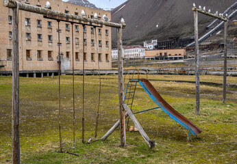 The ruins of Pyramiden in the Svalbard archipelago