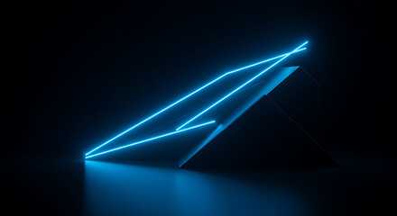 Neon Blue Glow on Dark Tech Background