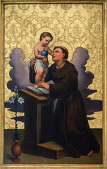 Saint Anthony of Padua with the Infant Jesus. The Cathedral of St Elizabeth (Dóm svätej Alžbety) in Košice, Slovakia.