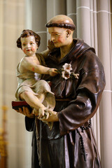 Saint Anthony of Padua with the Infant Jesus. The Cathedral of St Elizabeth (Dóm svätej Alžbety) in Košice, Slovakia.