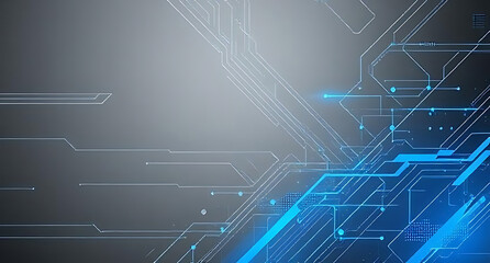 Modern Tech Abstract Business Background in Gray and Electric Blue