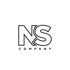 Letter N and S, NS logo design template. Minimal monogram initial based logotype.