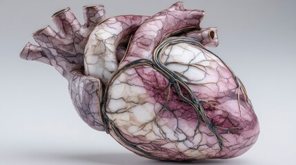 Anatomical Heart Model with Intricate Vein Details and Realistic Texture for Medical Education