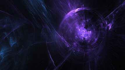 Obraz premium Intricate fractal design with swirling violet and blue patterns.