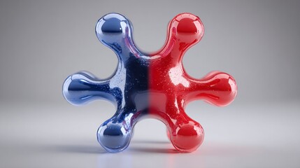 Obraz premium Abstract Glass Sculpture in Red and Blue with Modern Design for Artistic and Decorative Purpose