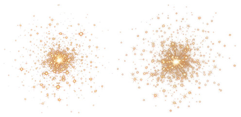 PNG Glowing cosmic star clusters artwork, element set on transparent background