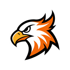 flaming eagle head mascot logo vector art