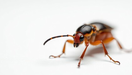 Close-up of single insect on plain white background, fauna, minimal