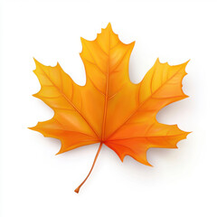 Obraz premium Bright autumn leaves isolated on white background with vibrant orange, yellow, and red tones, high-resolution natural foliage for seasonal design and creative compositions