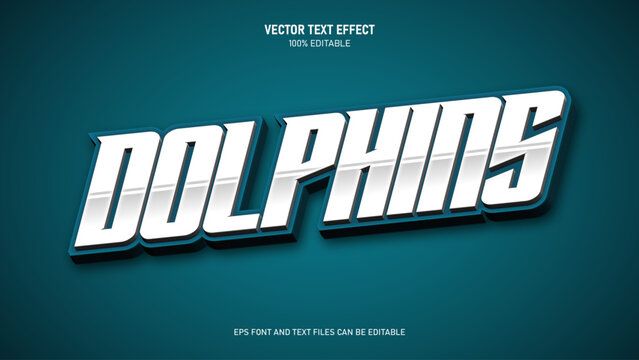 Dolphins 3d text style editable text effect