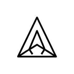 Minimal black triangle logo with geometric letter A design  