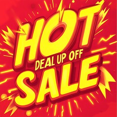 Fototapeta premium Bold yellow and red sale promotion design.