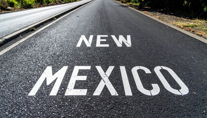 Road sign in new mexico on asphalt highway