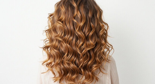 lange lockige blonde haare von hinten